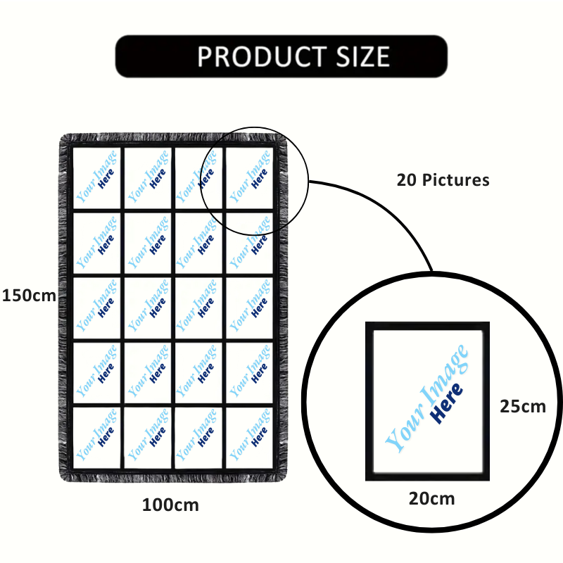 Customizable Photo Blanket - 20 Pictures