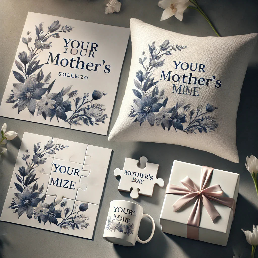 Custom Cushion, Jigsaw Puzzle and Mug gift image for customization for Mother's day