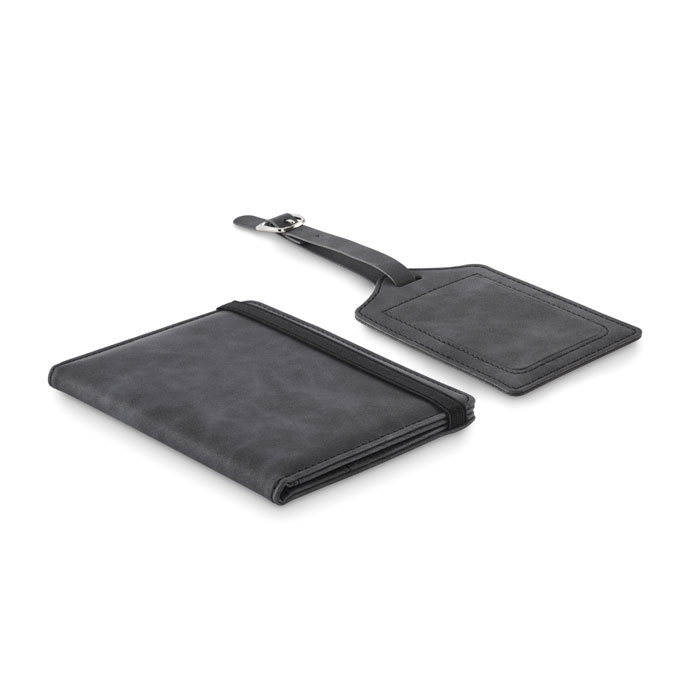 Passport and luggage tag set with your logo