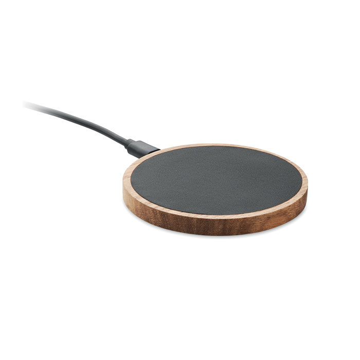 Wireless charger in acacia 15W with your logo