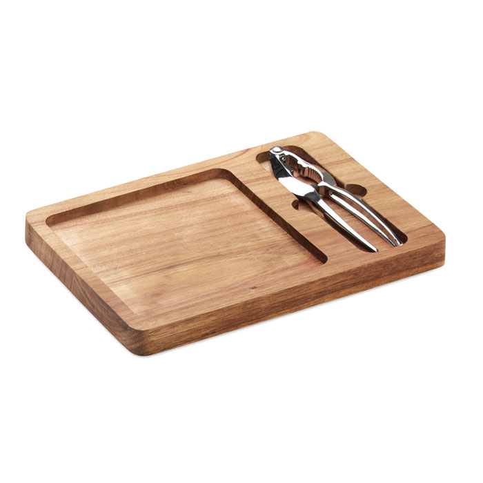 Acacia nut cracker set with your logo