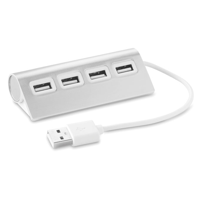 4-port aluminium USB hub with your logo