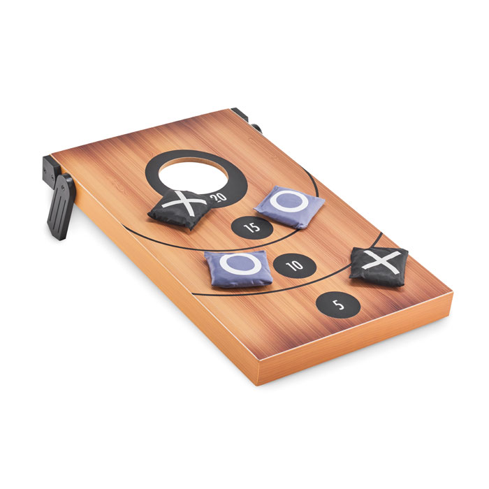 Double-sided cornhole and tic-tac-toe set with your logo