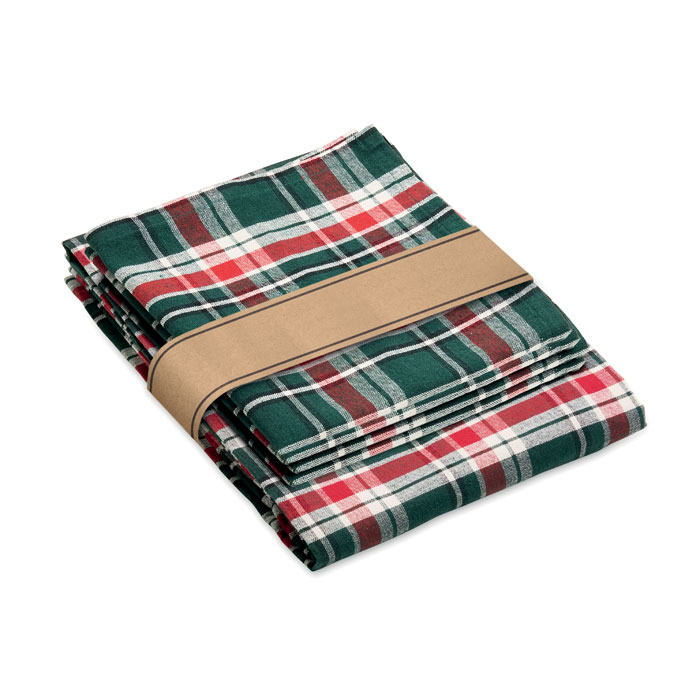 Chequered cotton tablecloth set with your logo