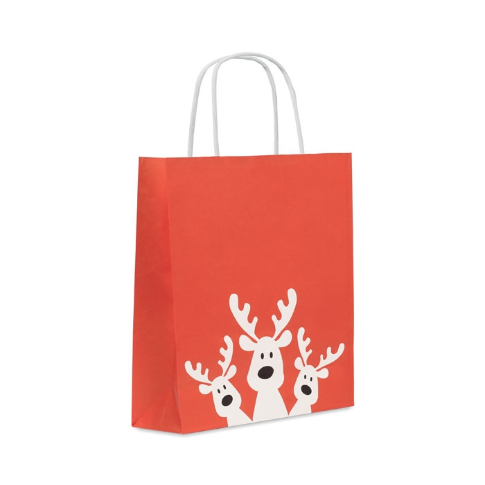 Small Christmas paper gift bag with your logo