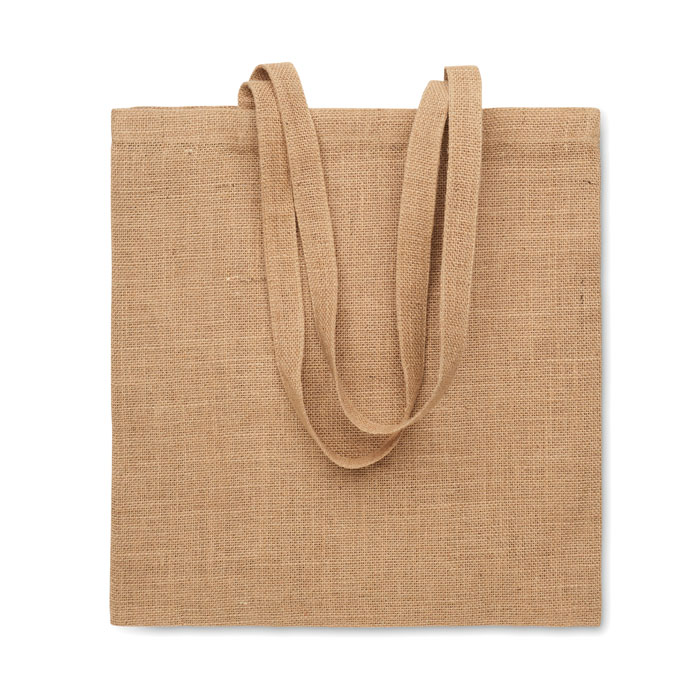 Jute long handled shopping bag with your logo