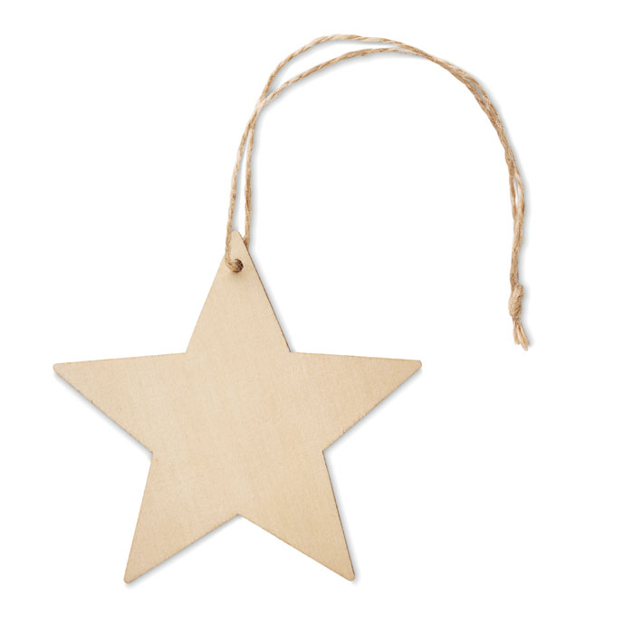 Wooden star-shaped hanger with your logo