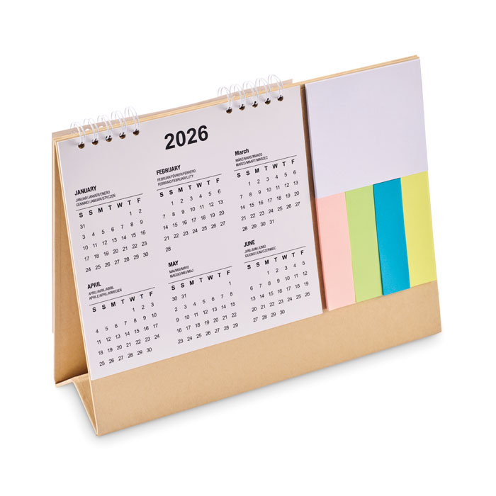 Desk calendar with memo pad with your logo