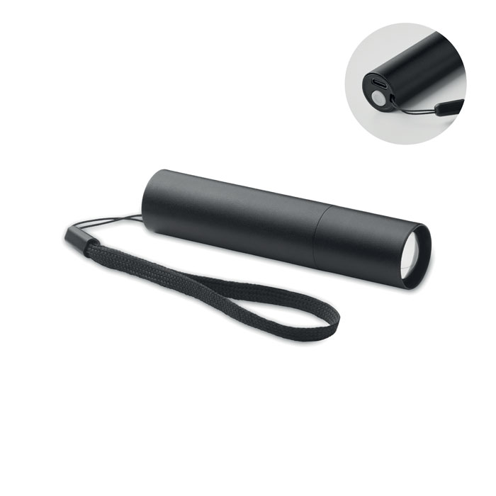 Aluminium rechargeable torch with your logo