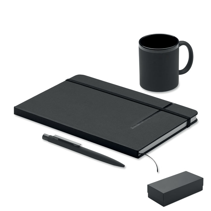 3-piece gift set: notebook, pen and mug with your logo