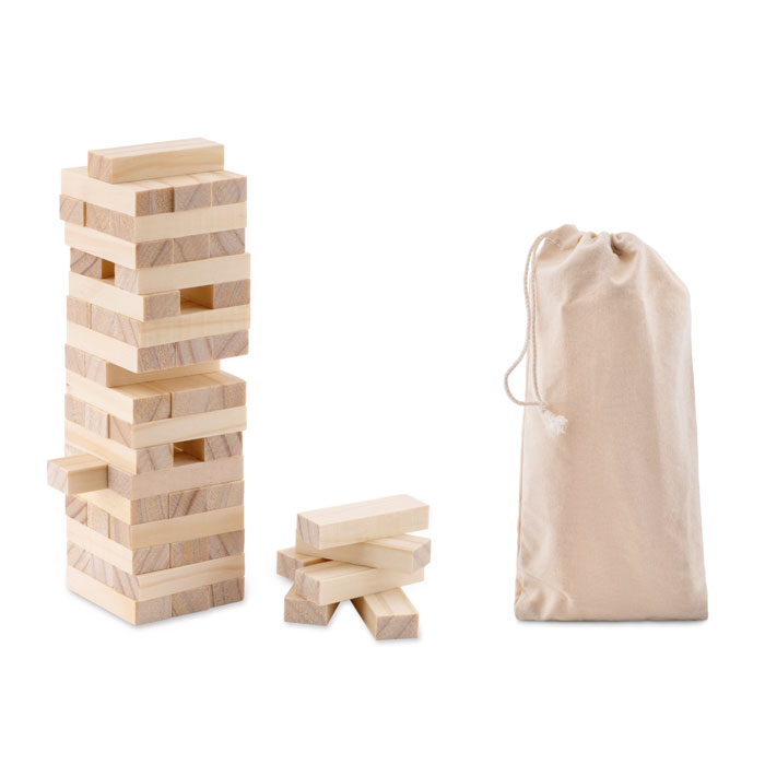 Tower game in cotton pouch with your logo
