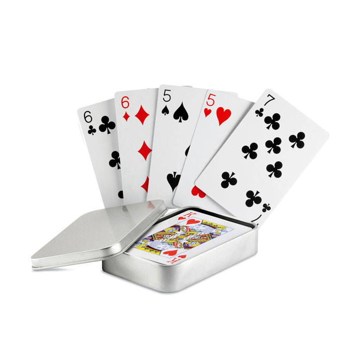 Playing cards in tin box with your logo