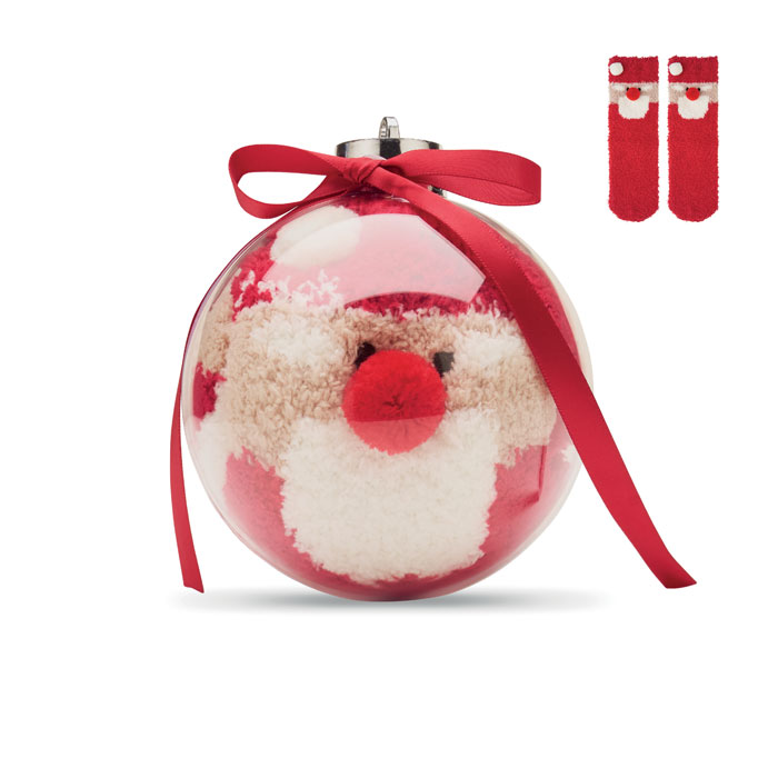 Santa socks in bauble, size M with your logo