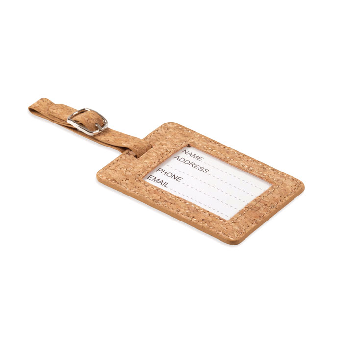 Cork luggage tag with your logo