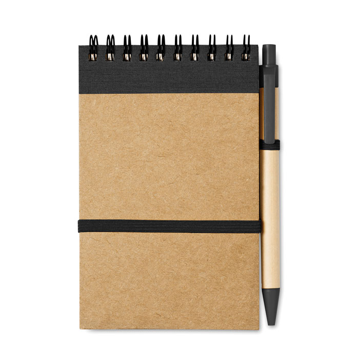 A6 recycled notepad with pen with your logo