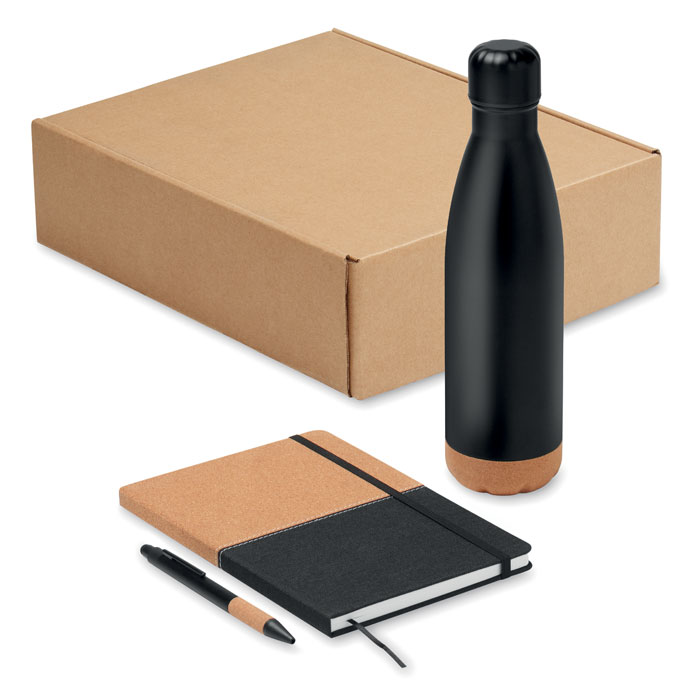 3-piece gift set with bottle and notebook with your logo