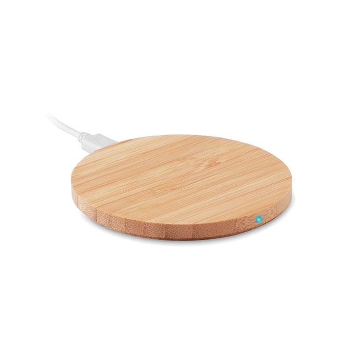 Bamboo wireless charger 15W with your logo
