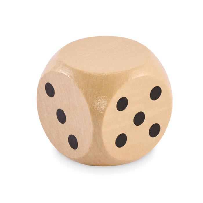 Schima wooden dice 5 cm with your logo