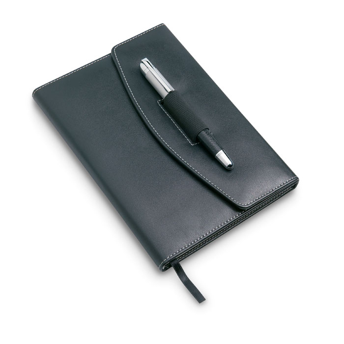 A5 notebook portfolio with pen with your logo