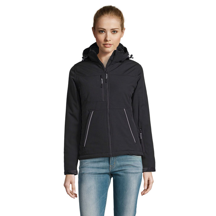 Women's padded winter softshell jacket with your logo