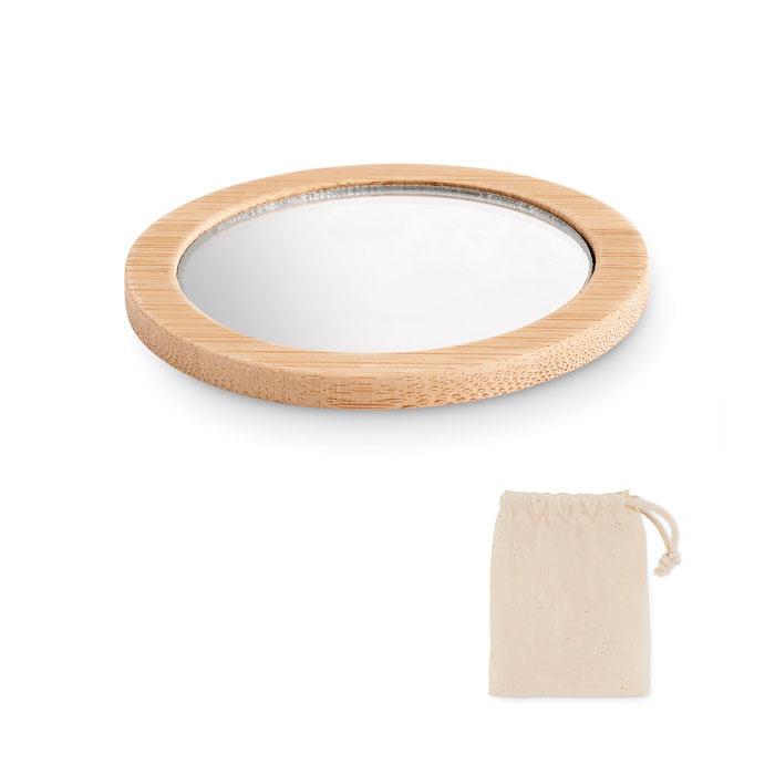 Bamboo make-up mirror with your logo