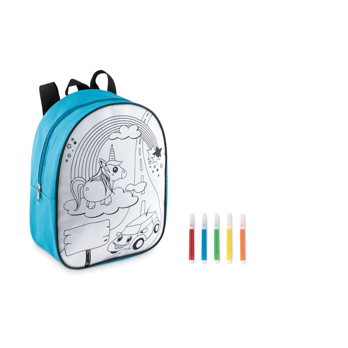 Kids' backpack with 5 markers with your logo