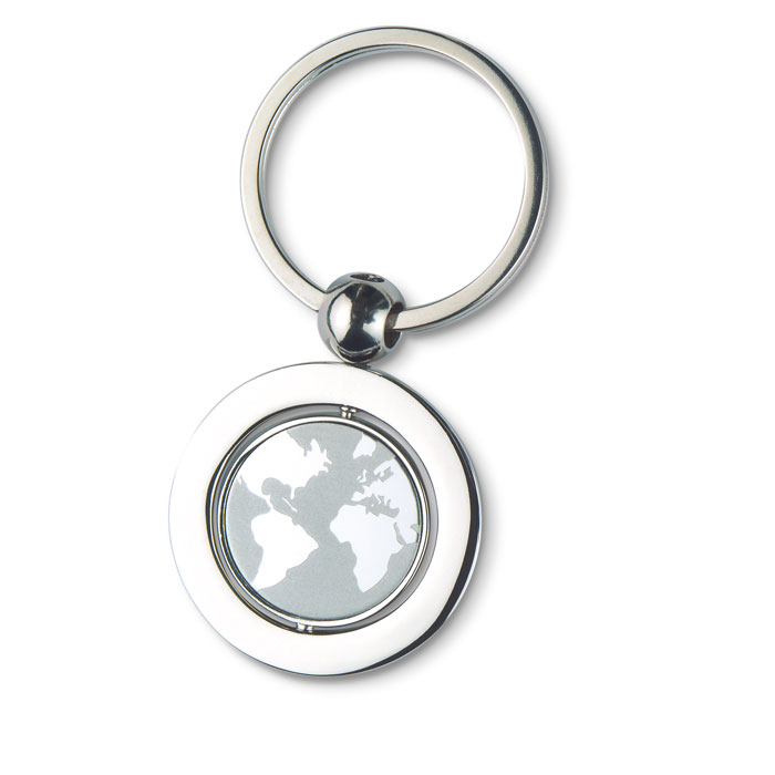 Globe metal key ring with your logo