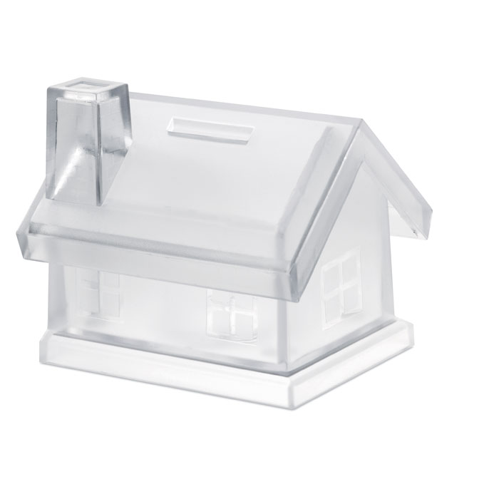 Plastic house coin bank with your logo