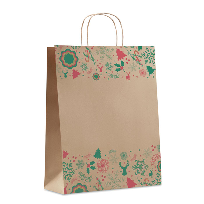 Large Christmas paper gift bag with your logo