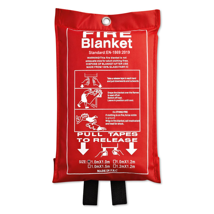 Fire blanket in pouch 100x95cm with your logo