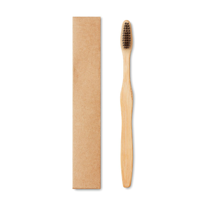 Bamboo toothbrush in Kraft box with your logo