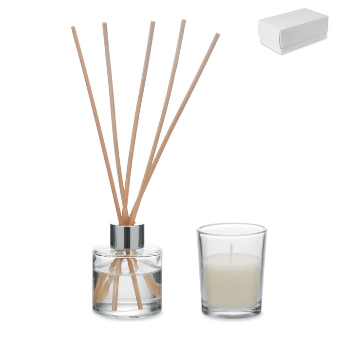 Vanilla diffuser and candle set with your logo