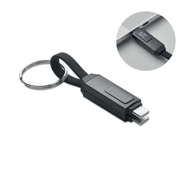 60W charging cable keyring with your logo