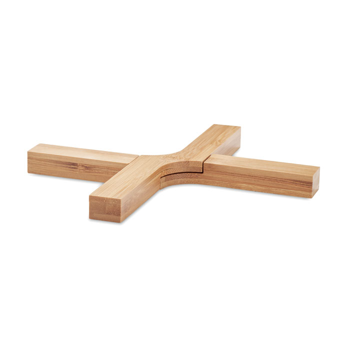 Bamboo foldable pot stand with your logo