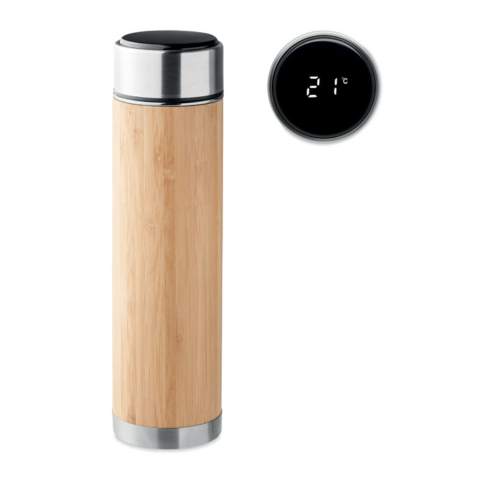 Double wall flask 480 ml with thermometer with your logo
