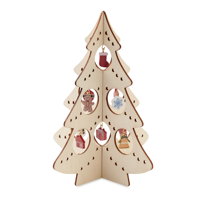 Wooden Xmas tree decoration with your logo