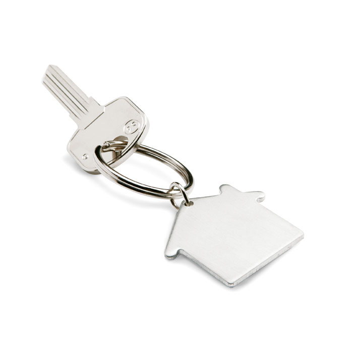 Metal key ring house shape with your logo