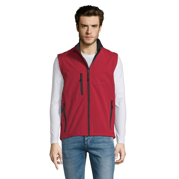 Men's sleeveless softshell jacket with your logo