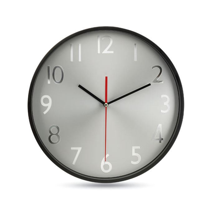Wall clock with silver dial with your logo