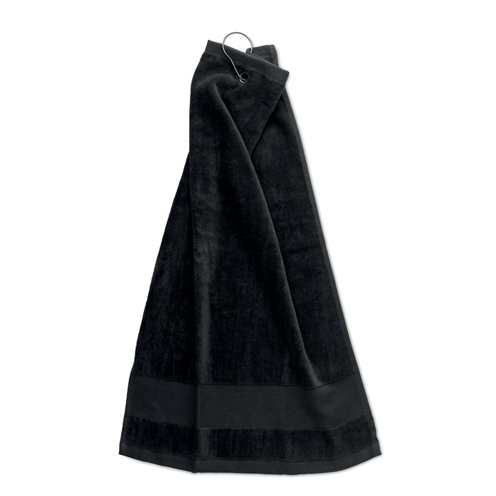 Cotton golf towel with hanger with your logo
