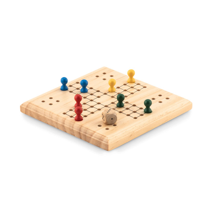 Wooden race board game in pouch with your logo