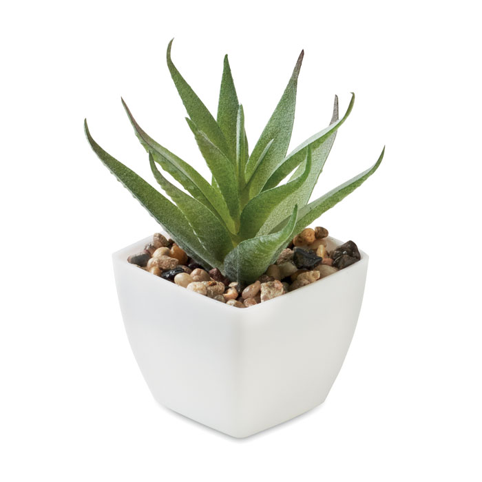 Mini artificial aloe plant with your logo