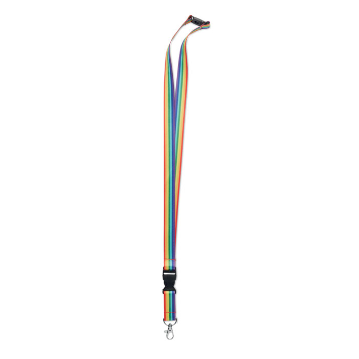 Rainbow RPET lanyard with your logo