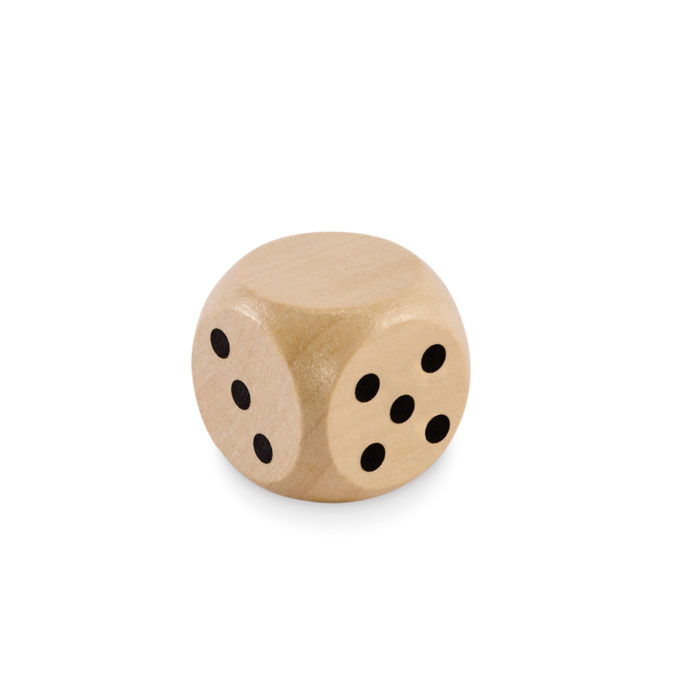 Schima wooden dice 3 cm with your logo