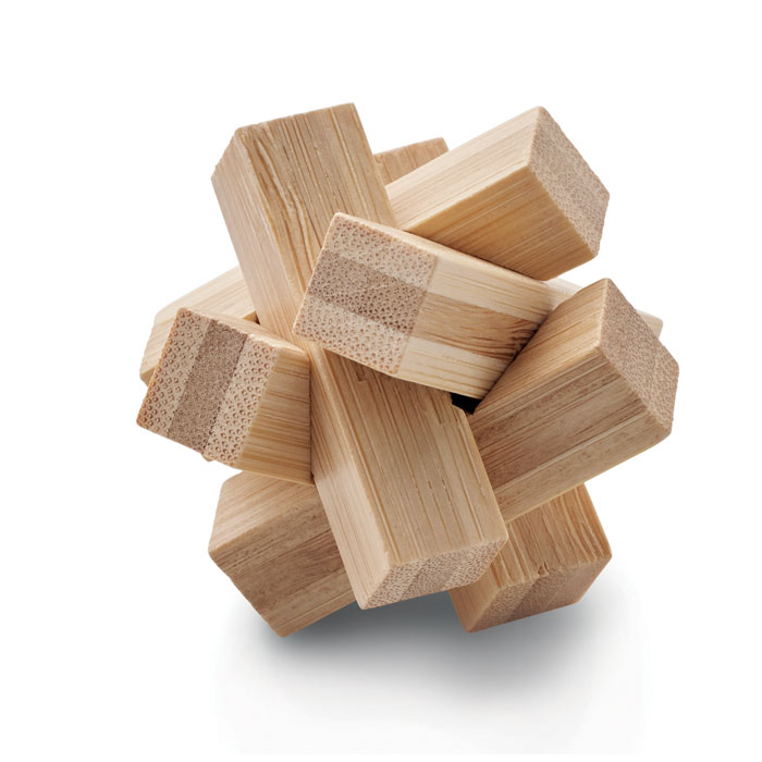 Bamboo brain teaser star shape with your logo
