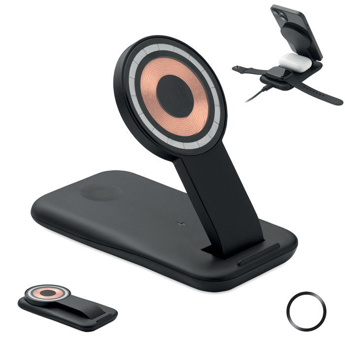 3-in-1 wireless charger 15W with your logo