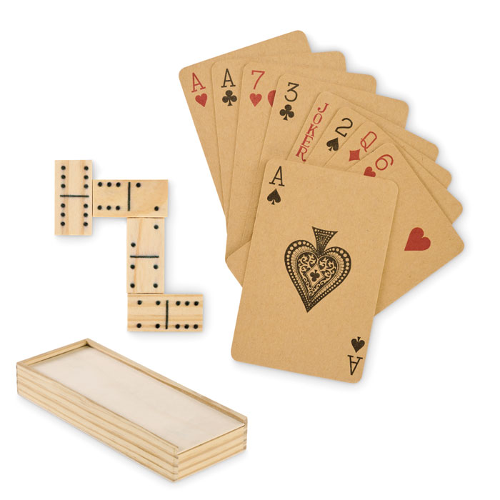 Domino and cards set with your logo