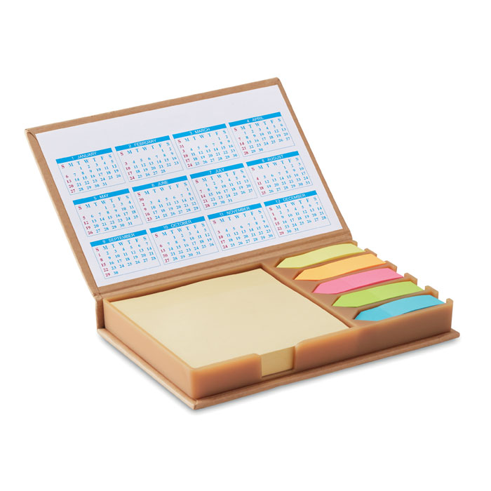 Desk memo set with calendar with your logo