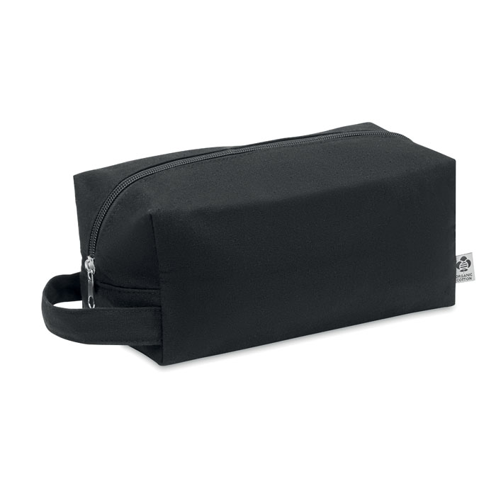 Organic canvas cosmetic bag 220 g/m² with your logo