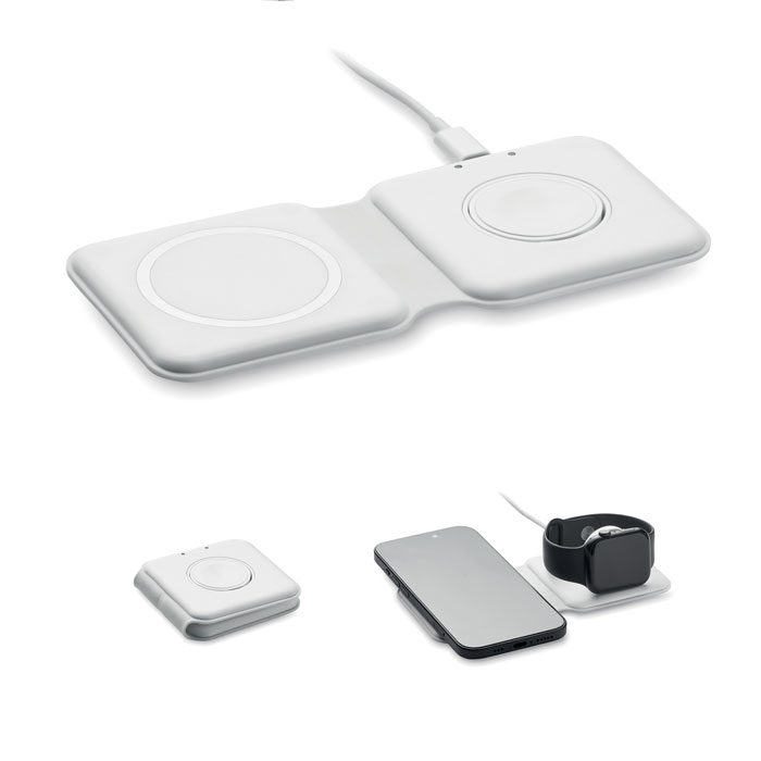 2-in-1 foldable charger 15W with your logo